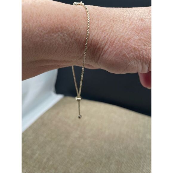 Kendra Scott Silver Chain Bracelet with Rectangle Charm Adjustable - Picture 6 of 7